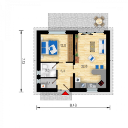 Bungalov B - byt 2B